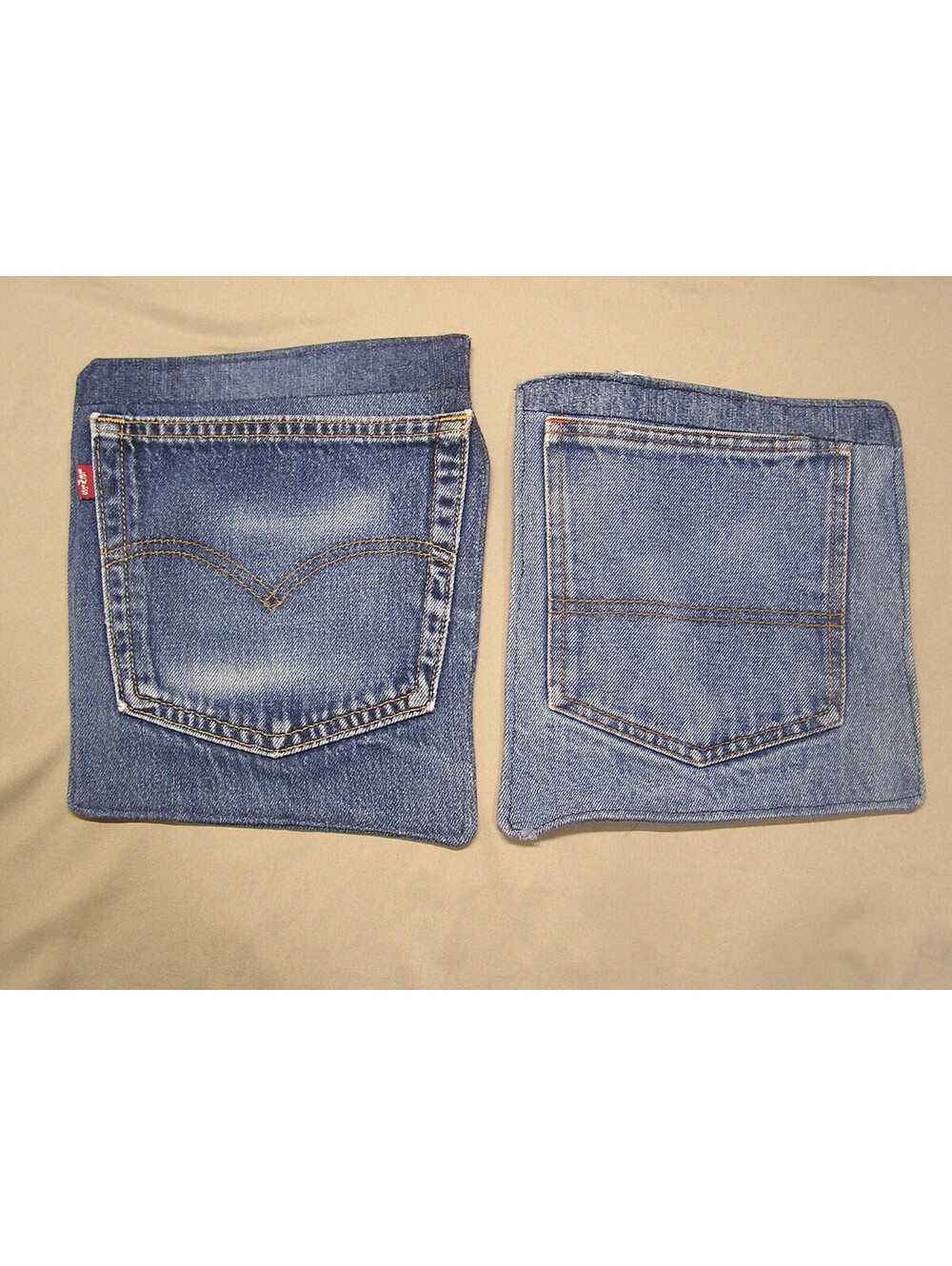 Handmade Levi's Denim Jean Pocket Potholders - Set of 2